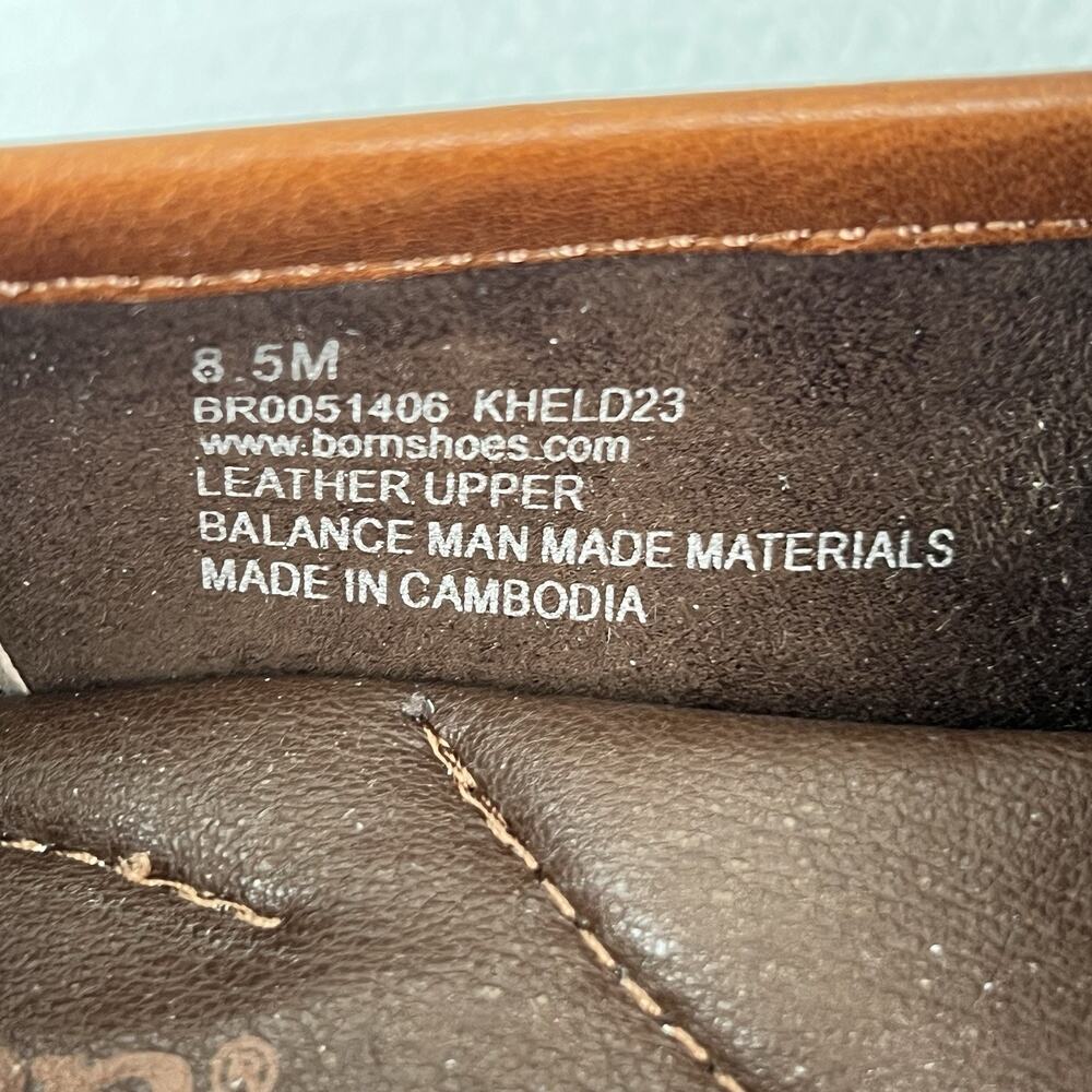 NWB Born Khelda Leather Penny Loafer Block Heel Cognac Women’s 8.5M New with Box - Picture 6 of 13